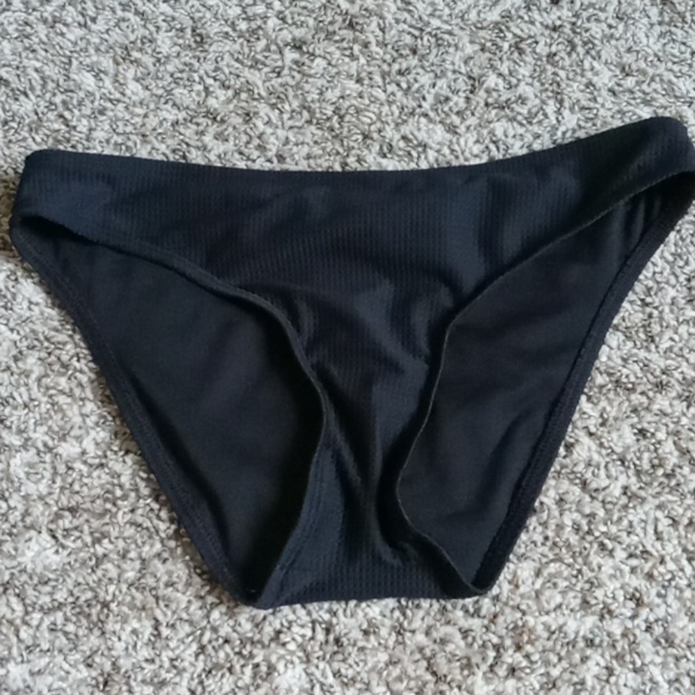 Checkerboard knit bikini bottoms